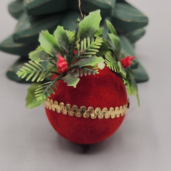 Vintage Flocked Christmas Ornaments - Picture 6 of 8